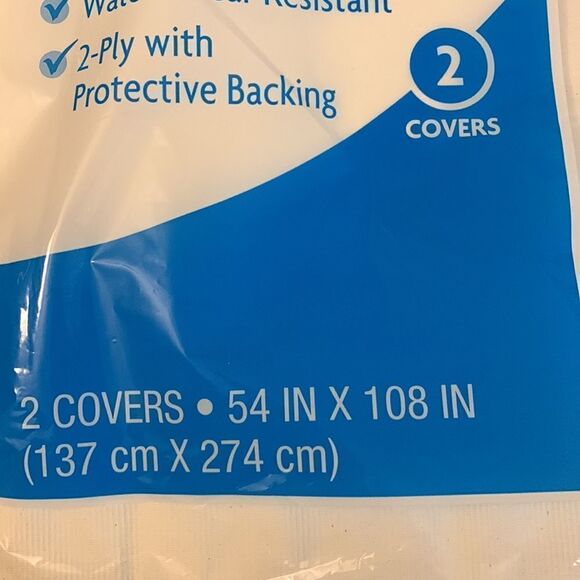 Set of table covers attractive linen look two ply w/protective backing - Picture 2 of 5